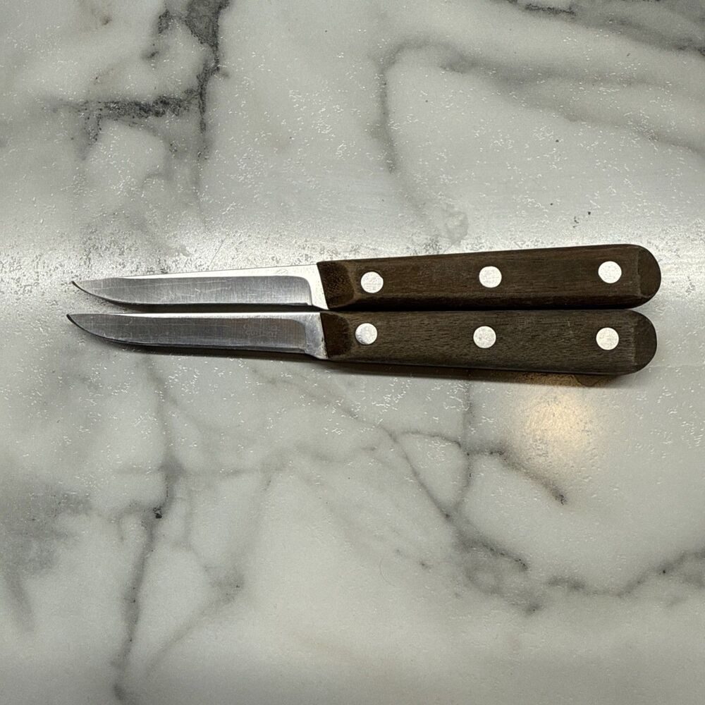 Chicago Cutlery 102S 3" Chefs Wood Handle Paring Knife Lot Of 2 USA